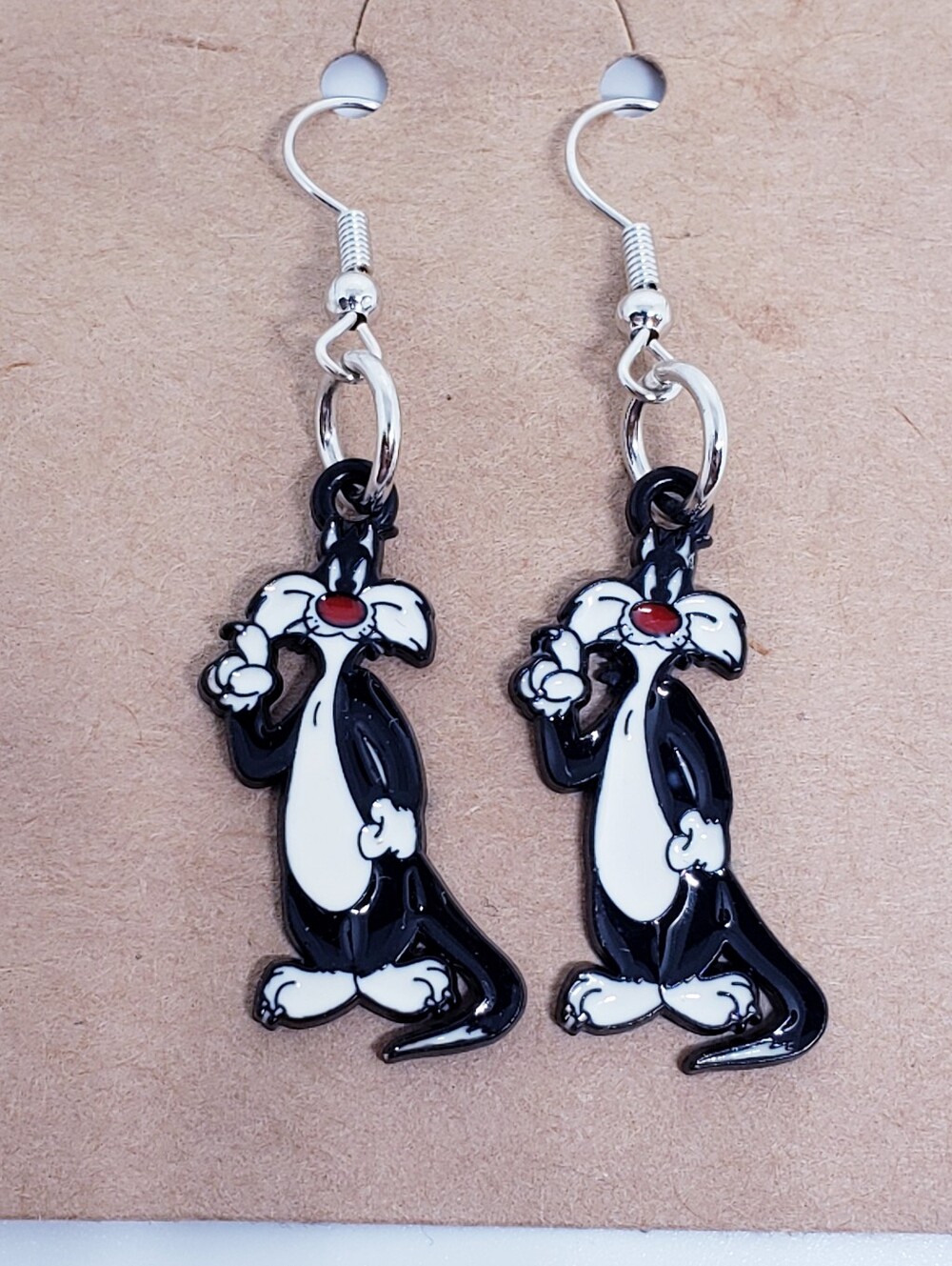 Handmade Looney Tunes Sylvester The Cat Earrings